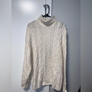 Abercrombie & Fitch Cream Cable Knit Turtleneck Sweater